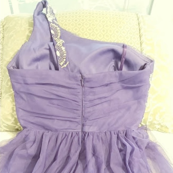 Enchanting Purple Chiffon Gown w Rhinestones - Picture 5 of 7